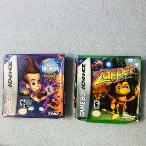 Zapper One Wicked Cricket Jimmy Neutron Lot 2 Nintendo Game Boy Advance CIB